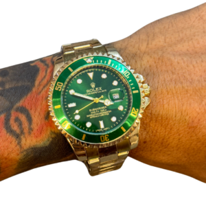 Relógio Rolex Gold/Green