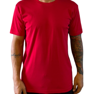 Camisa Básica Vermelha Algodão Peruano